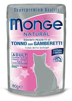 MONGE CAT BUSTE TONNO/GAMBERETTI 24 X GR 80