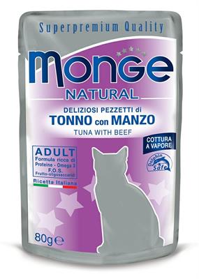 MONGE CAT BUSTE TONNO/MANZO 24 X GR 80