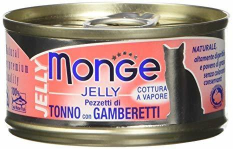 MONGE CAT TONNO/GAMBERETTI JELLY GR 80