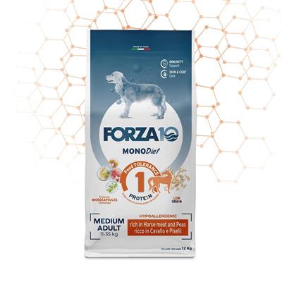 FORZA 10 DOG MEDIUM DIET LOW GRAIN CAVALLO/PISELLI KG 12