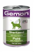 GEMON CAT PATE STERILIZED TACCHINO 24 X GR 400