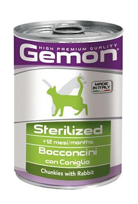 GEMON CAT BOCCONI STERILIZED CONIGLIO 24 X GR 415