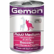 GEMON DOG MEDIUM BOCCONI MANZO/FEGATO 24 X GR 415