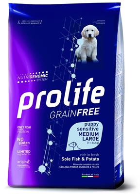 PROLIFE DOG GRAIN FREE PUPPY MEDIUM/LARGE SOGLIOLA/PATATE KG 10