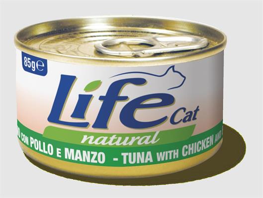 LIFECAT NEW TONNO/POLLO/MANZO GR 85