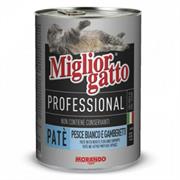 MIGLIOR GATTO PATE' PESCE BIANCO/GAMBERETTI 24 X GR 400