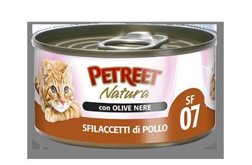 PETREET NATURAL SFILACCETTI POLLO/OLIVE GR 70