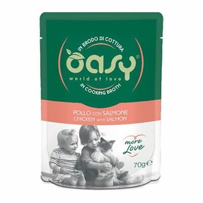 OASY MORE LOVE CAT BUSTE POLLO/SALMONE ROSA 24 X GR 70