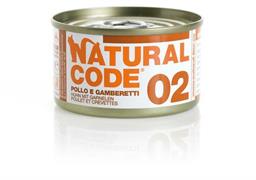 NATURAL CODE 02 CAT POLLO/GAMBERETTI GR 85