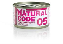 NATURAL CODE 05 CAT POLLO/PROSCIUTTO GR 85