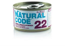 NATURAL CODE 22 CAT TONNO/FEGATO/MANZO GR 85
