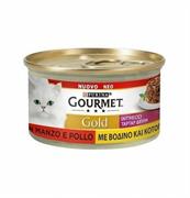 GOURMET GOLD INTRECCI POLLO/MANZO GR 85