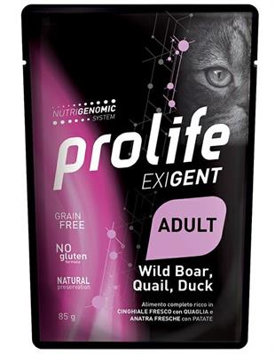 PROLIFE CAT UM EXIGENT BUSTE CINGHIALE/QUAGLIA/ANATRA 12 X GR 85 NEW