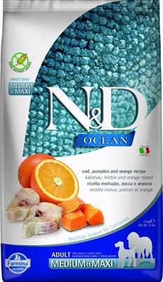 ND DOG OCEAN MEDIUM/MAXI MERLUZZO/ZUCCA/ARANCIA KG 2,5