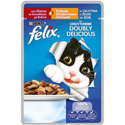 FELIX DOUBLY DELICIOUS MANZO/POLLAME JELLY 20 X GR 100 NEW