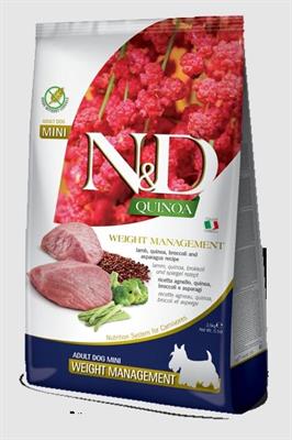 ND DOG QUINOA MINI WEIGHT MANAGEMENT AGNELLO/BROCCOLI/ASPARAGI KG 2,