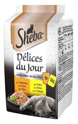 SHEBA DELICES DU JOUR SALSA 6 X GR 50 TACCHINO NEW