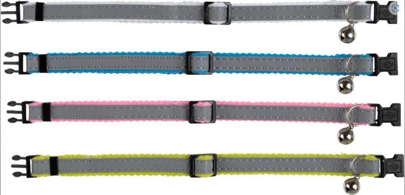 TX COLLARE GATTO RIFLETTENTE PLASTICA/FELTRO
