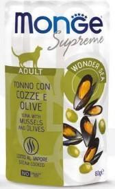 MONGE CAT SUPREME BUSTE TONNO/COZZE/OLIVE 24 X GR 80