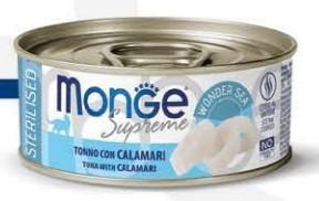 MONGE CAT SUPREME STERIL TONNO/CALAMARI GR 80