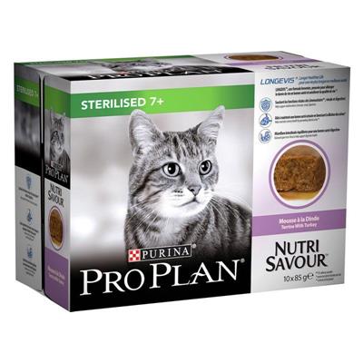 PRO PLAN CAT BUSTE MULTIPACK STERILIZED 7+ TACCHINO 10XGR 85