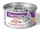 GEMON CAT MOUSSE KITTEN SALMONE/POLLO GR 85