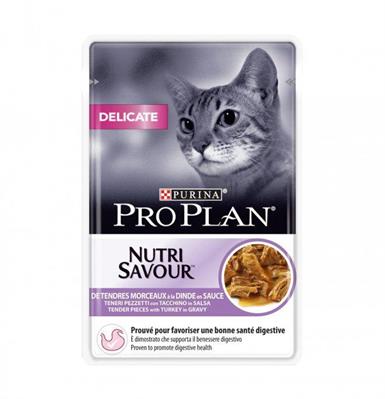 PRO PLAN CAT BUSTE MULTIPACK DELICATE TACCHINO 10 X 85 GR