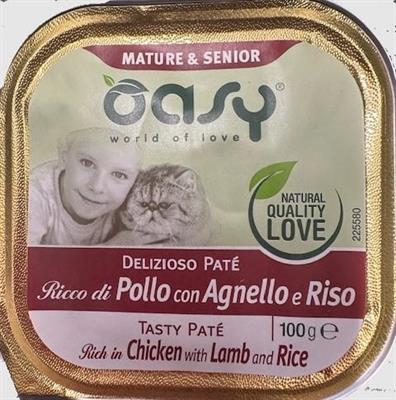 OASY CAT PATE' DELIZIOSO MATURE POLLO/AGNELLO 16 X GR 100