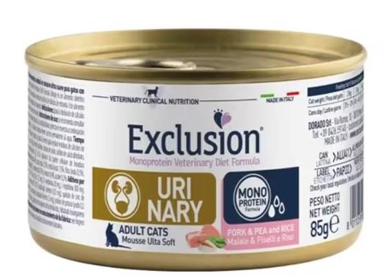 EXCLUSION CAT URINARY MAIALE/PISELLI/RISO GR 85