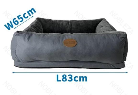 NOBLEZA CUCCIA IN SPUGNA GRIGIA CON FONDO ANTI-SCIVOLO ECO-PELLE