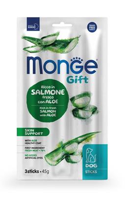 MONGE GIFT DOG STICKS SKIN SUPPORT SALMONE/ALOE GR 45