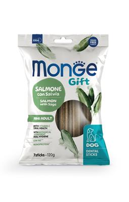 MONGE GIFT DOG DENTAL STICKS MINI SALMONE/SALVIA GR 120