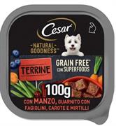 CESAR NATURAL GOODNES TERRINE MANZO/FAGIOLINI/CAROTE 16 X 100 GR