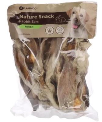 FLAMINGO NATURE SNACK ORECCHO DI CONIGLIO CON PELO GR 200