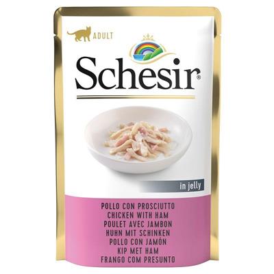 SCHESIR CAT BUSTE FILETTI POLLO/PROSCIUTTO 12 X GR 70 NEW