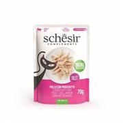 SCHESIR CAT BUSTE FILETTI POLLO/PROSCIUTTO 12 X GR 70 NEW