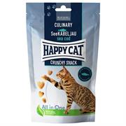 HAPPYCAT CRUNCHY SNACK MERLUZZO/PISELLI GR 70
