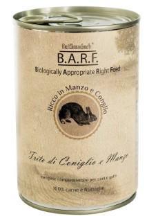 BARF DOG TRITO DI CONIGLIO E MANZO GR 400