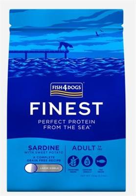 FISH4DOGS FINEST ADULT SARDINE/PATATE (LARGE KIBBLE) KG 1,5