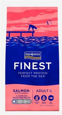 FISH4DOGS FINEST ADULT SALMONE/PATATE (SMALL KIBBLE) KG 12