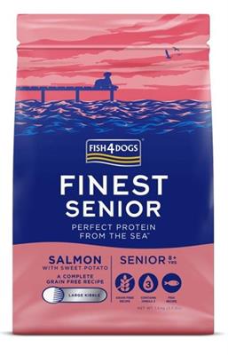 FISH4DOGS FINEST SENIOR SALMONE/PATATE (LARGE KIBBLE) KG 1,5