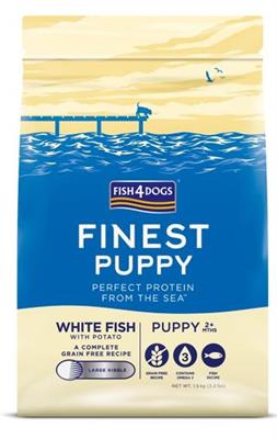 FISH4DOGS FINEST PUPPY PESCE BIANCO/PATATE (LARGE KIBBLE) KG 1,5