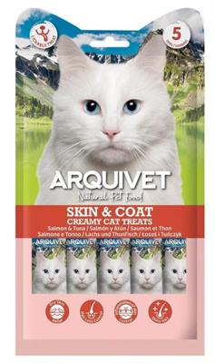 ARQUIVET CAT SNACK LIQUIDO SKIN&COAT SALMONE/TONNO 5 X GR 14