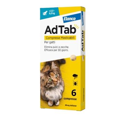 ADTAB COMPRESSE MASTICABILI PER GATTI KG 2,0 - 8,0 CPR 6