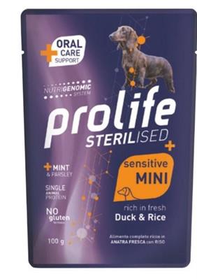 PROLIFE DOG BUSTE STERILIZED SENSITIVE MINI ANATRA 12 X GR 100