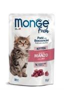 MONGE CAT FRESH BUSTE KITTEN MANZO 28 X GR 85