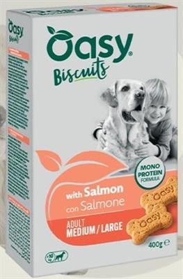 OASY DOG SNACK BISCOTTI MEDIUM/LARGE SALMONE GR 400