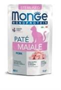 MONGE CAT BUSTE MONO PATE' STERILIZED MAIALE 28 X GR 85