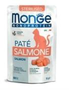 MONGE CAT BUSTE MONO PATE' STERILIZED SALMONE 28 X GR 85