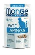 MONGE CAT BUSTE MONO PATE' STERILIZED ARINGA 28 X GR 85